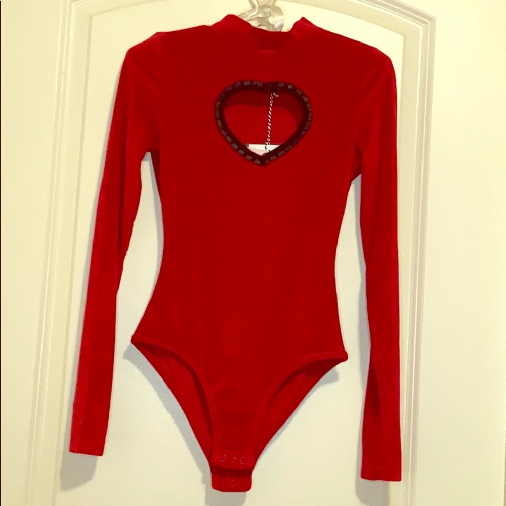 Dollskill red heart cut out bodysuit